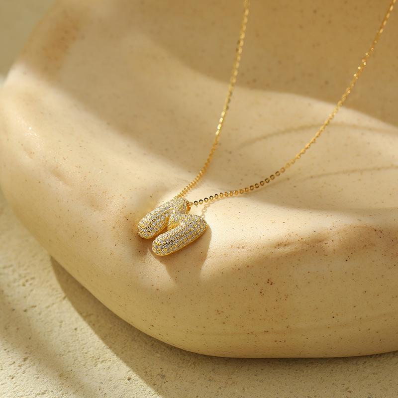 Женское ожерелье Banyan Tree из серебра 925 пробы с 26 буквами бриллиантов в форме пузыря — цепочка на ключицу в европейском и американском стиле хип-хоп.