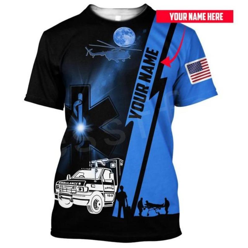 Tessffel Emergency Medical Service Technician EMT EMS Paramedic Hero Новые модные унисекс повседневные футболки с коротким рукавом с 3D-принтом s-3