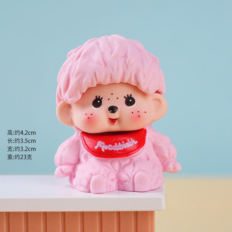 Монччичи Орнамент Игрушки Мультфильм Мини Кукла Монччичи Украшение Салона Автомобиля Аксессуары для Рабочего Стола Кавайный Монччичи Подарки