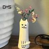 Ваза для цветов с котом 1,18 "*2,83" Мини-вазы из смолы Милый кот Вазы ручной работы Ручная цветочная композиция Украшение рабочего стола для свадьбы, подарка на день рождения
