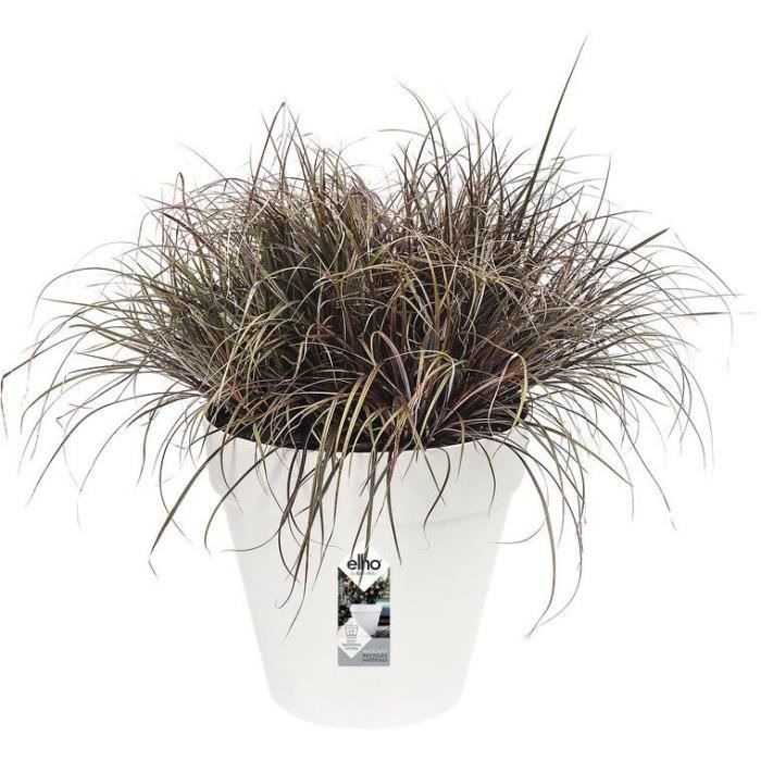 ELHO Lot de 2 pots de fleurs rond Loft Urban - 19 L - Ø 28.5 x H 26 cm - Noir