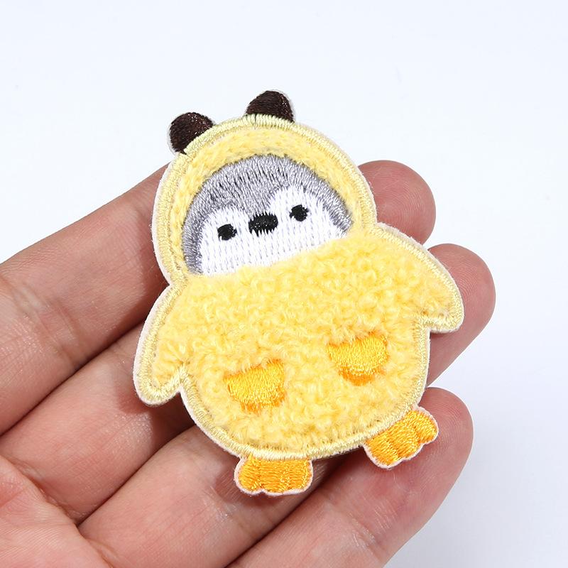 Самоклеящаяся заплатка для пуховика, наклейка, мультяшный медведь, тканевая наклейка, одежда, куртка, ремонт без дырок, ремонт, вышитая наклейка