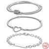 Classic Series 100% 925 Sterling Silver Heart Bracelet Fit Original Beads Charms DIY Double Layer Love Jewelry Gift