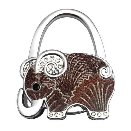 Elephant Handbag Hook Foldable Alloy Bag Hanger with Non-Slip Base Portable