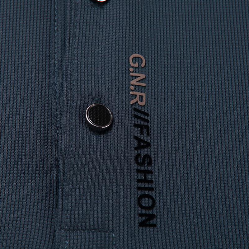 Мужская рубашка поло с лацканами, с коротким рукавом, повседневная, деловая, высококлассная вафельная рубашка поло, однотонная