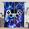 Комплект из 2-х частей полузатемняющих штор с дизайном игрового контроллера, карманом для штанги, подвесные шторы с цифровой печатью для спальни, комнаты, окна