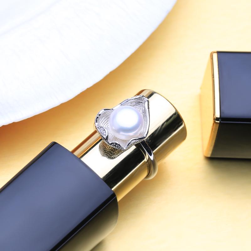 LSOOYH Shell Design Natural Freshwater Pearl Earrings Ring CZ Cubic Zirconia Necklace Jewelry Sets