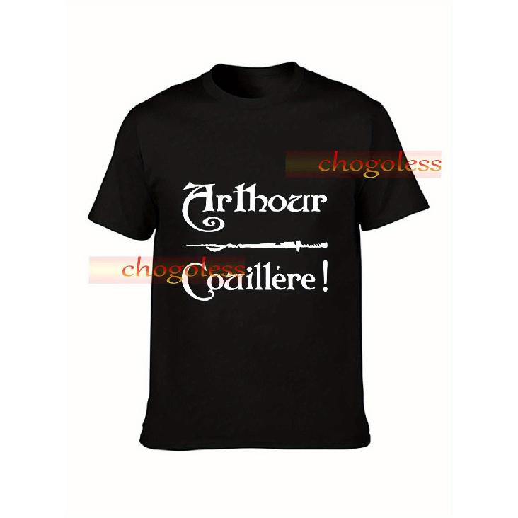 Men'S Heavyweight Medieval Graphic T-Shirt | Arthour Kaamelott Arthurian Legend Tee with Sword & Stylized Text Design, Plus Size Big & Tall,