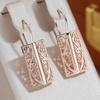 Hollow Embossed Square Drop Earrings for Women Ethnic Style Minimalism Jewelry