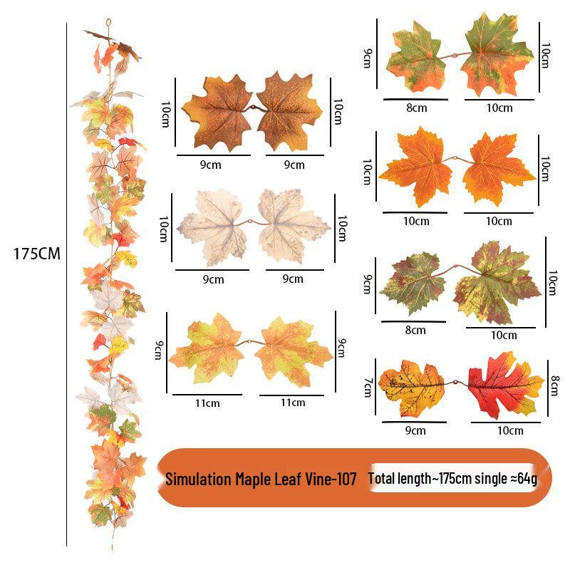 Autumn Maple Leaf Vine for Thanksgiving, Halloween & Christmas Decor