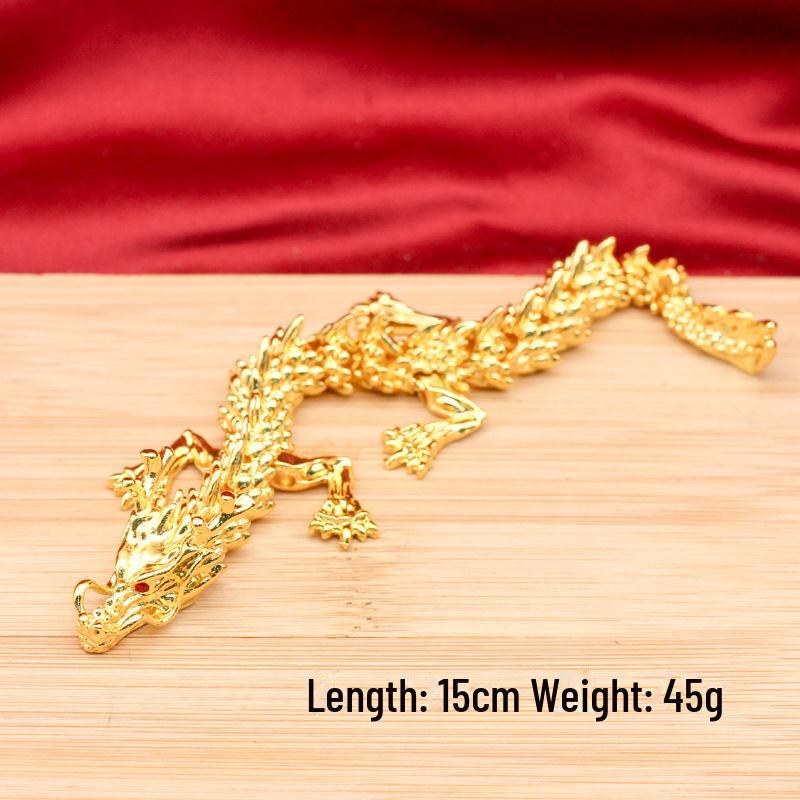 Золотые подвижные украшения в виде дракона - ручные коллекционные предметы и сувениры в виде дракона зодиака