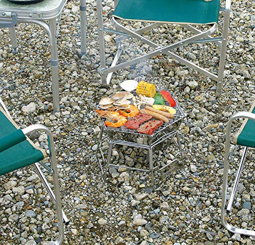 [Amazon.co.jp Exclusive] Captain Stag Hexa Stainless Steel Fire Grill, Medium Size, 285 x 255mm (Set of 2) UZ-13361