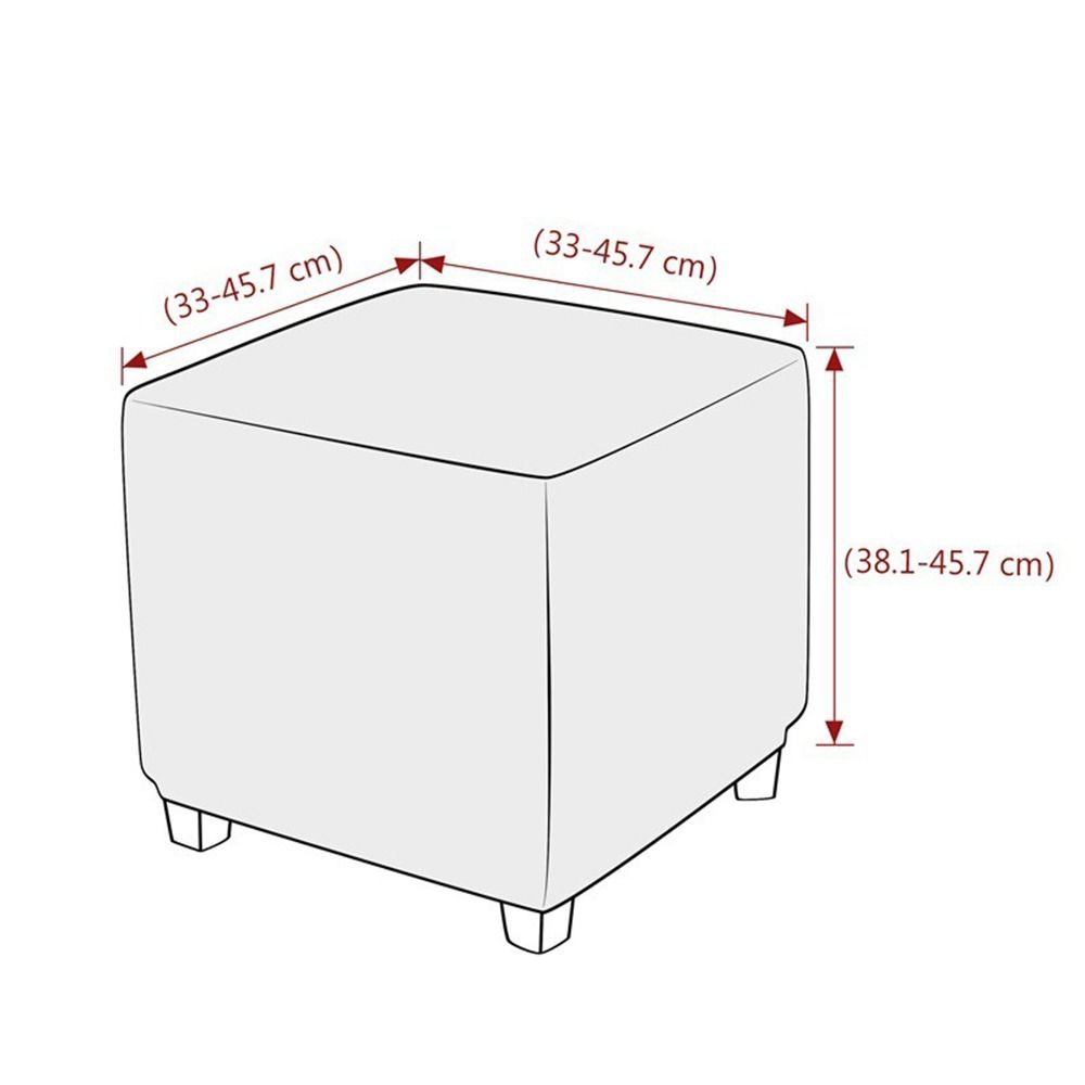 Elastic Square Stool Cover Solid Color Footstool Case Durable Pouf Stool Cover Living Room