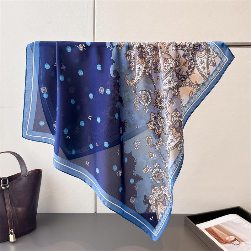 Paisley Style Printing Imitation Silk Scarf Square Scarf High-End Shawl Versatile Neck Small Square Scarf Headscarf Scarf