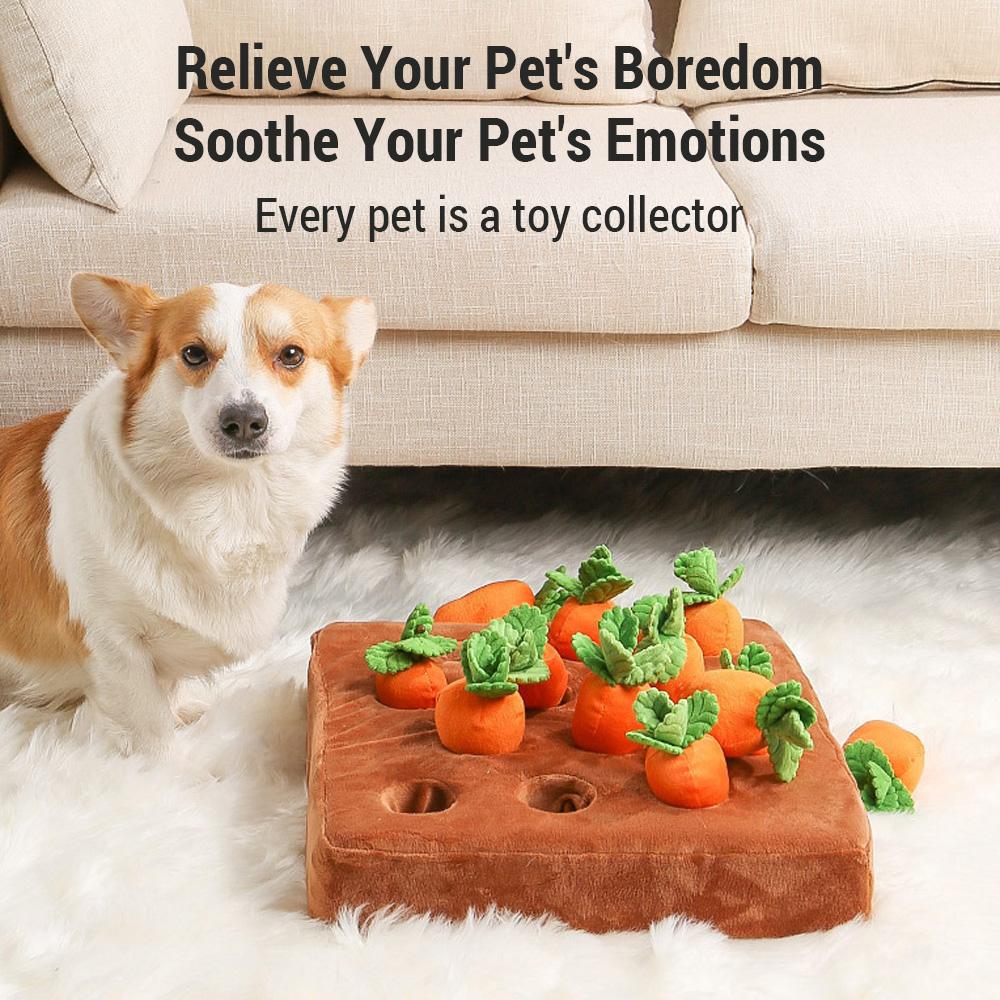 Carrot Interactive Dog Carrot Plush Toy Enrichment Dog Snuffle Puzzle Toys Cute Carrot Harvest Toy
