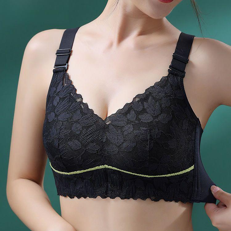 Тонкий дышащий бюстгальтер для женщин больших размеров, собранный, без косточек, с регулируемыми бретелями, с двойной поддержкой груди, пуш-ап