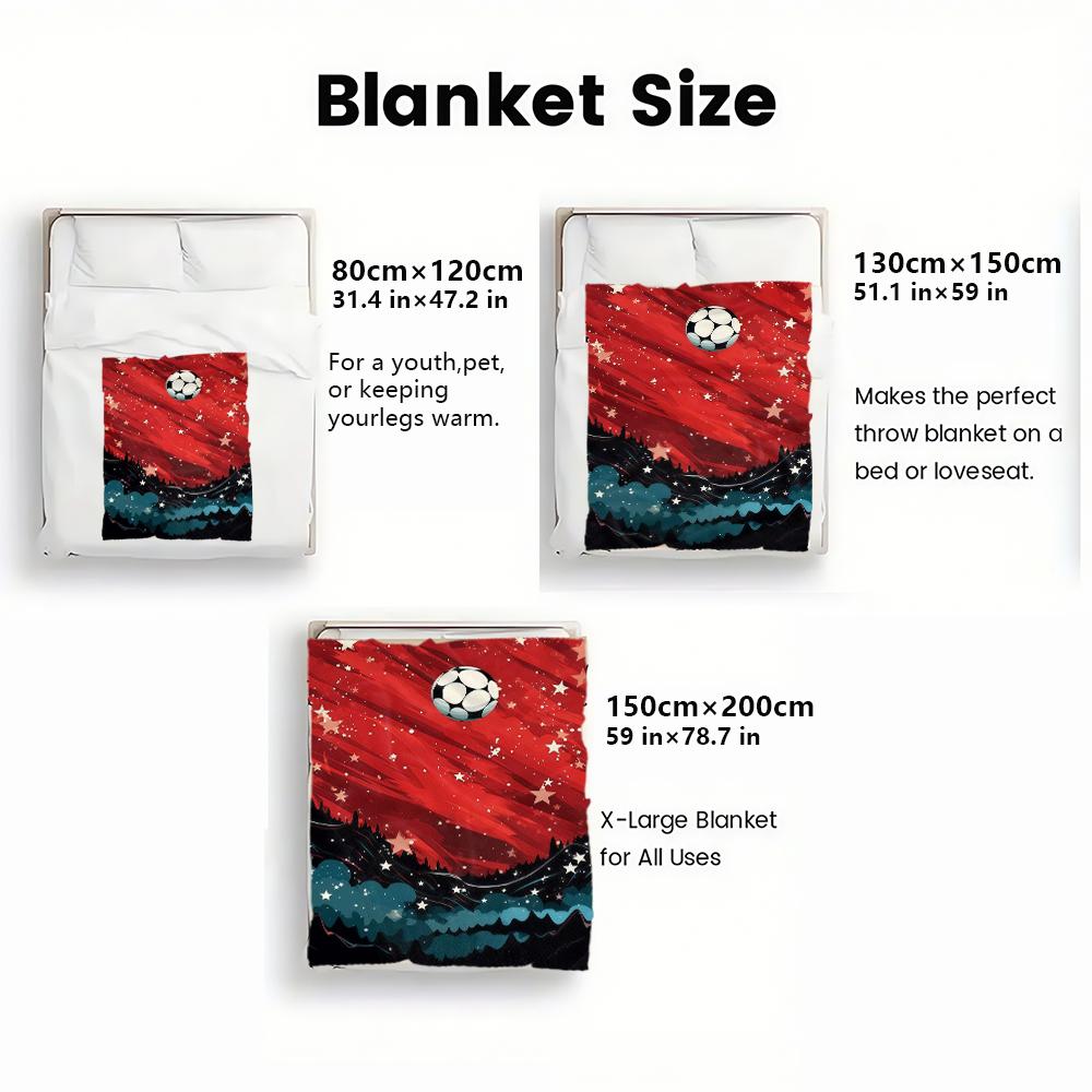 Starry Sky Soccer Print thin Flannel Blanket for Bedroom,Living Rooms,Sofas Blankets,Lunch Breaks,blankets fluffy blanket