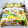 Постельное белье с принтом покемона Джирачи, 3 предмета: 1 пододеяльник, 2 наволочки. Теплый мягкий комплект постельного белья для взрослых и детей. Роскошный подарок.