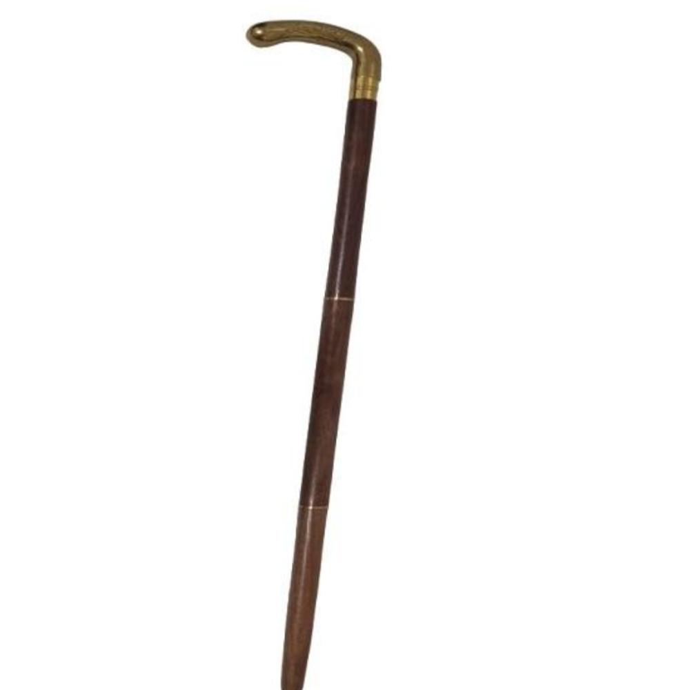 Старинная латунная трость для ходьбы с ручкой в виде дерби - 95 см деревянная палка, дизайнерская антикварная латунная головка