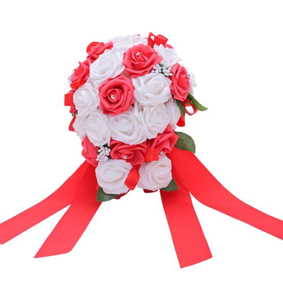 1 букет со стразами, искусственные розы, цветочный сад, свадебный декор для сцены и вечеринки