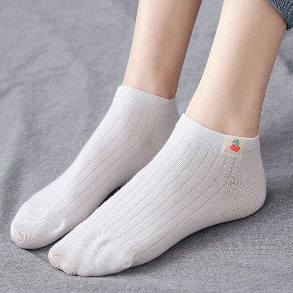 Shallow Mouth Ankle Low Sock Fruit Pattern Decor Tube Socks Women Short Socks Students