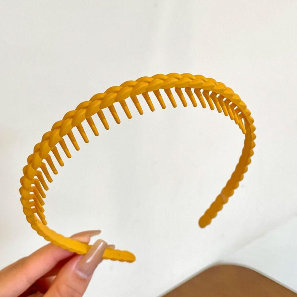 Solid Color Teeth Matte Hair Hoop Acrylic Non-slip Hairband Hair Band   Make Up