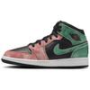 Кроссовки Air 1 Mid SE GS MJs Playground Kids, черные, сосново-зеленые, дюнно-красные FQ1292-003