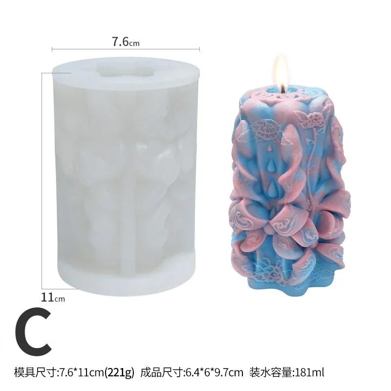 Новая креативная резная силиконовая форма для свечей для самостоятельной ароматерапии, украшения из гипса для свечей, формы для мыла из эпоксидной смолы, изготовление поделок