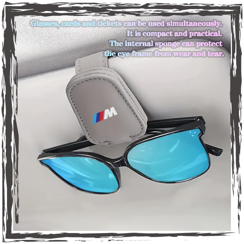BXE1 2026 Car Sticker Car Supplies Magnetic Leather Sunglasses Clip-on Car Sun Visor For BMW M E34 E36 E60 E90 E46 E39 E70 F10 F20 F3
