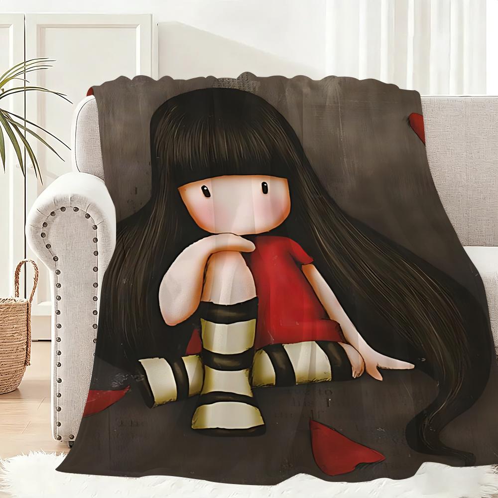 Cartoon Santoro Gorjuss Throw Lightweight 240g Flannel Blanket Soft Skin-friendly for Summer Cooling