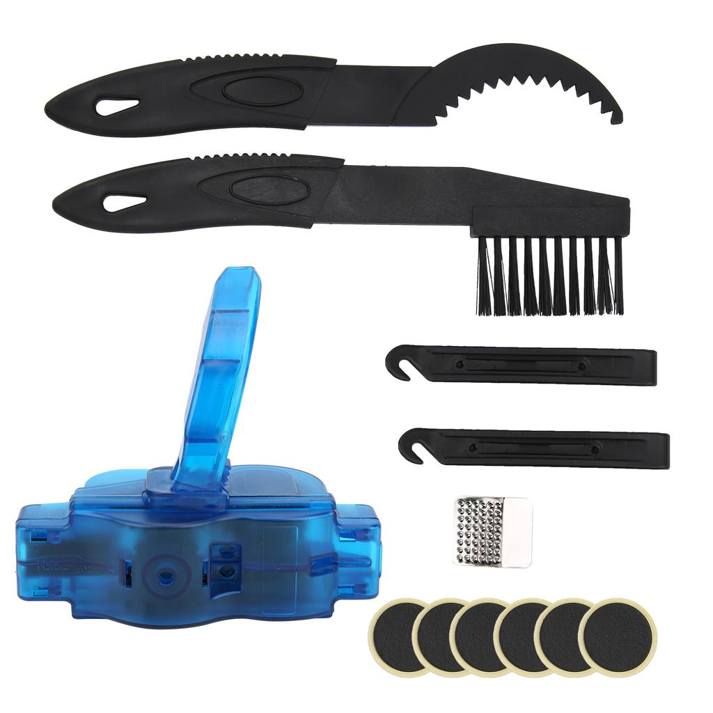 Bicycle Chain Scrubber Brush Cleaning Kit Bike Tire Repair Set Maintenance Accessory