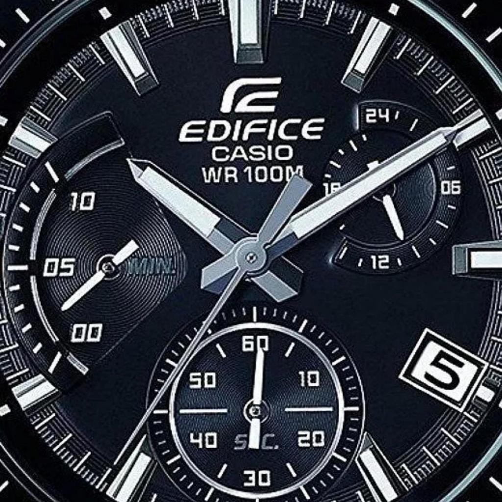Casio Edifice Хронограф Черный Ремешок из Натуральной Кожи Часы EFV-540L-1A