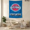 Name Custom Detroit Pistons Logo Wall Tapestry Aesthetic Wall Hanging Printed Fabric Blanket Decorative Tapestries for Bedroom Living Room Home Decor