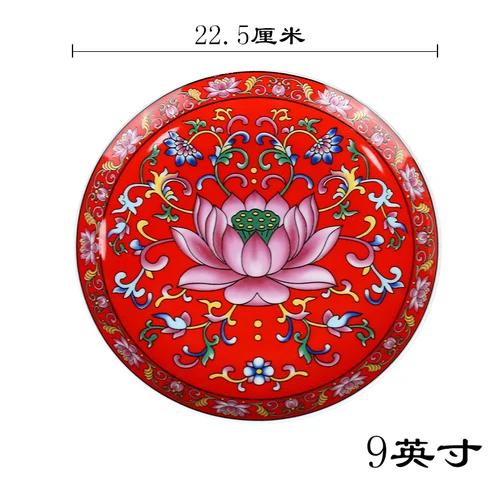 Китайская керамическая эмалевая цветная тарелка для подношений Тарелка для подношений в виде цветка лотоса Тарелка для подношений в виде фруктов Будды Керамика фэн-шуй