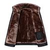 Мужское зимнее кожаное пальто для среднего и пожилого возраста, мужская меховая утолщенная кожаная куртка на флисовой подкладке, мужское кожаное пальто