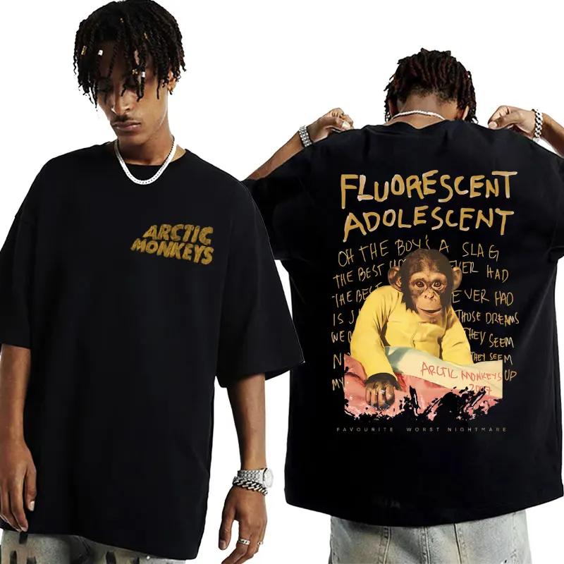 Винтажная футболка Favourite Worst Nightmare Футболка Arctic Monkeys 505 с принтом текстов песен для мужчин и женщин в стиле хип-хоп-панк свободного покроя