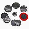 THDS9 7Pcs Fiber All Black Car Wheel Center Caps Hub Cover Badge Auto Hood Front Rear Trunk Emblem For BMW  E30 F06 X5G05  E61 F16 G15