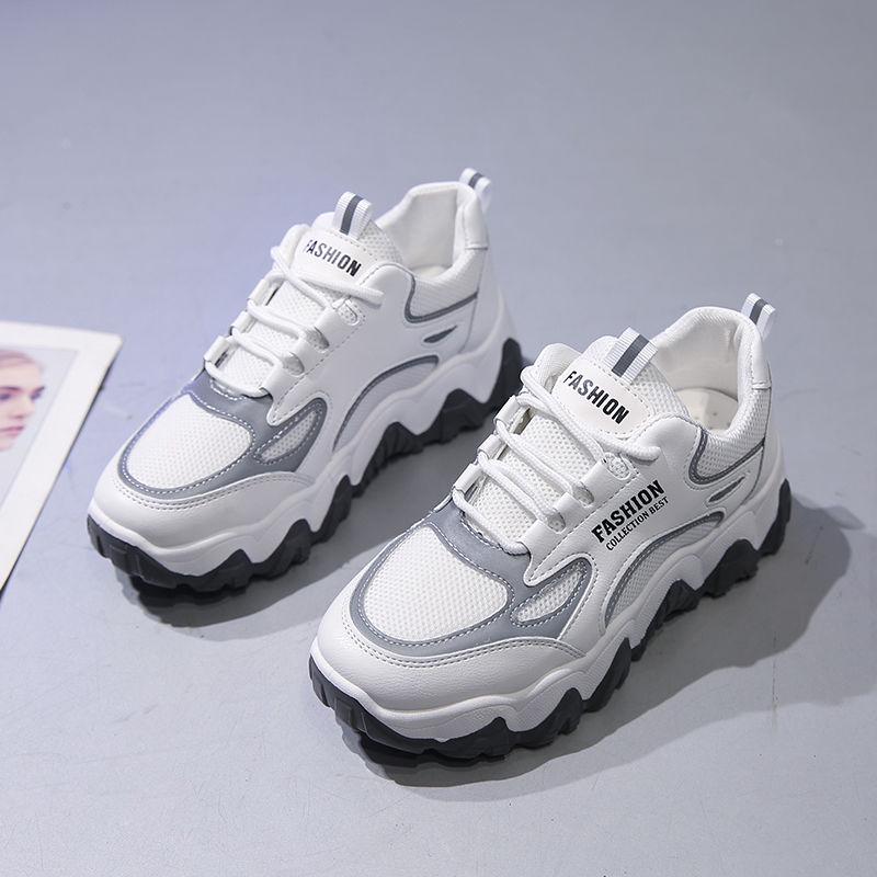 Женские кроссовки на массивном каблуке, обувь на платформе, вулканизированная обувь на толстой подошве, модные дышащие повседневные кроссовки для женщин и женщин