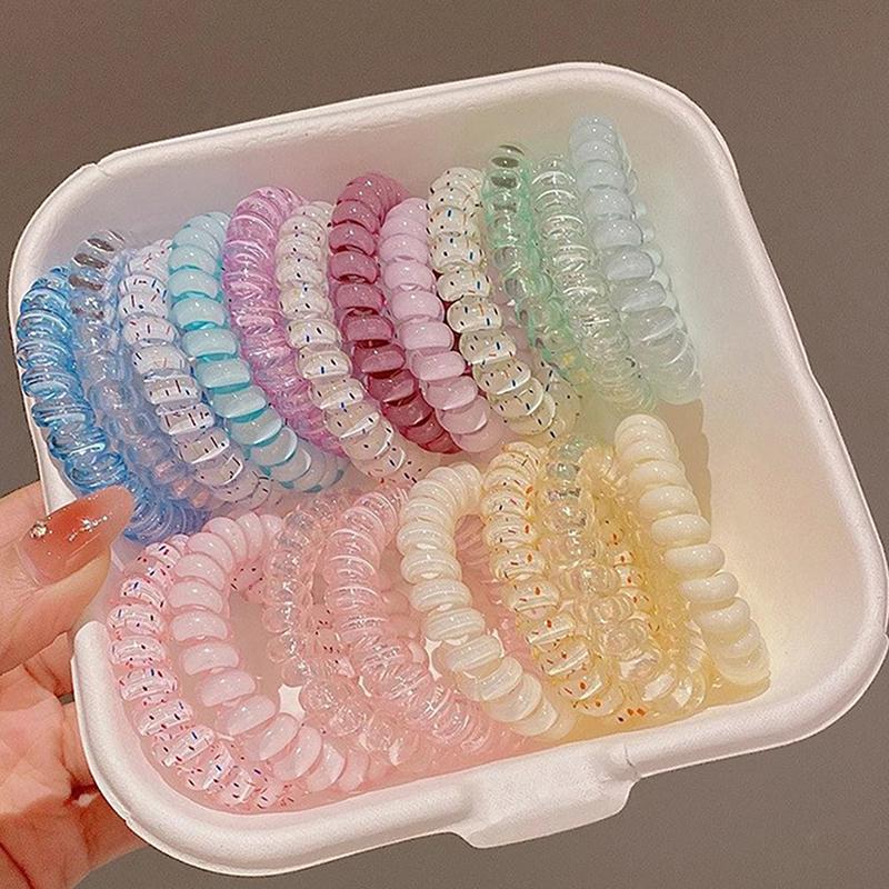 4/10Pcs Korean High-Quality Grape Coconut Polka Dot Hair Band Fresh And Versatile Hair Rope Hair Band Hair Accessories