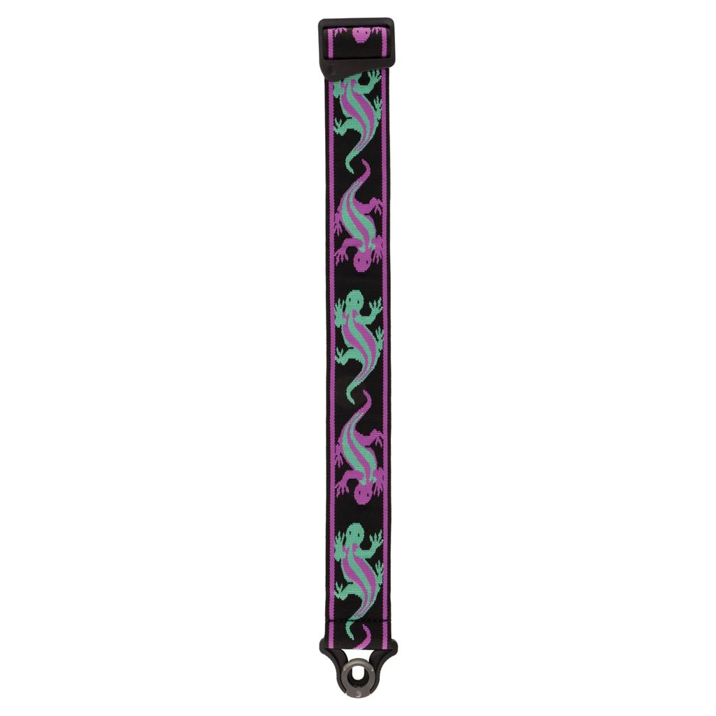 Vingate Strap Collection Lizards 50BALPW01 Guitar Strap with Strap Locks D'Addario Green/Purple