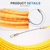 3mm 10-50M Cable Puller Fish Tape Reel Puller Fiberglass Metal Wall Wire Conduit For Telecom Electrical Wall Wire Conduit Tool