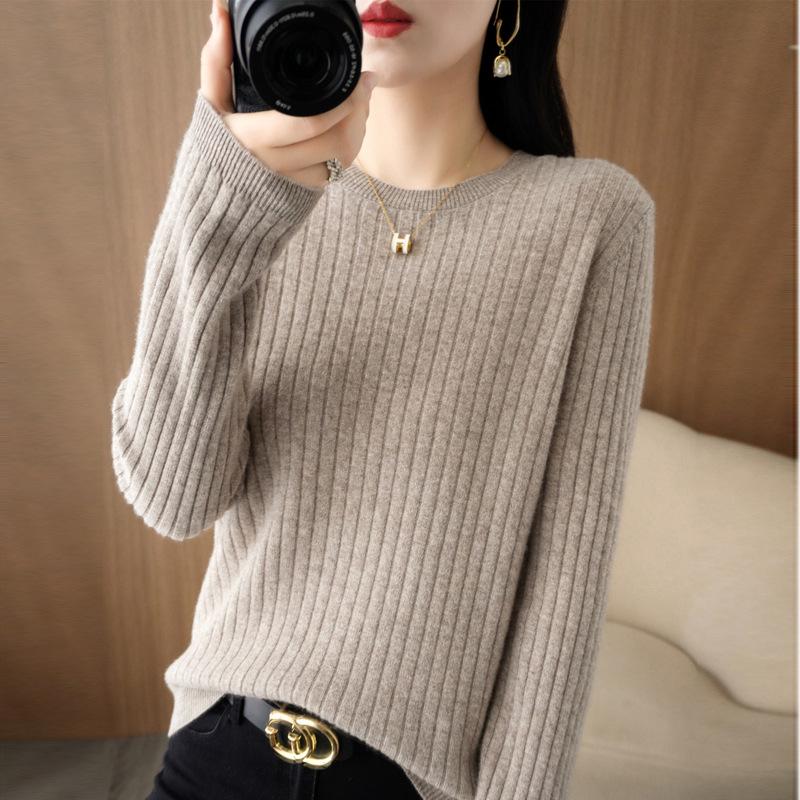 2024 Осень Женский Круглый Вырез Вязаный Шерстяной Кардиган Свитер Пальто