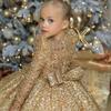 Girls' Golden Dress, Princess Dress, Piano Runway Performance Costume