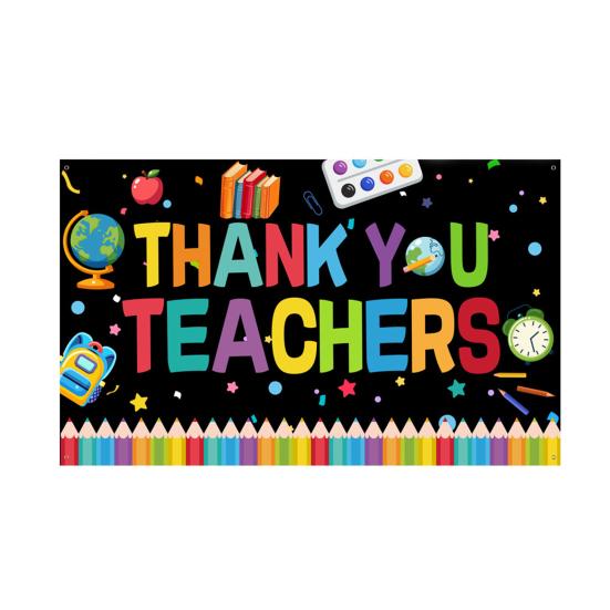 Баннер-фон для Недели признательности учителям. Спасибо учителям и сотрудникам. Украшение фона на День учителя. Декор для классной комнаты, школы, офиса.