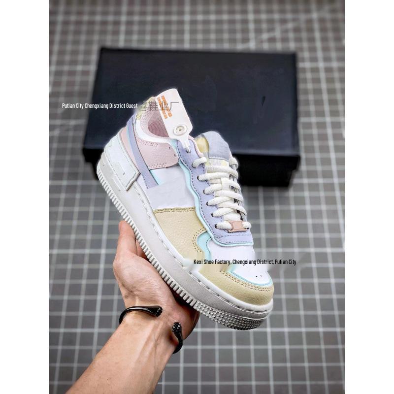 AF1 Air Force 1: Чисто-белые низкие кеды для женщин и мужчин цвета пшеницы - Повседневный стиль для пары.