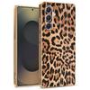 For Samsung Galaxy A54 5G Case Leopard Print PU Leather Coated PC + TPU Electroplating Phone Cover