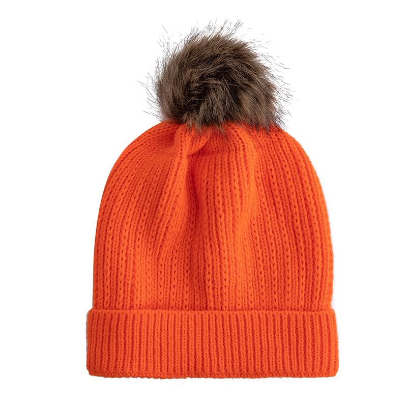 New Candy Colors Winter Hat Women Pompoms Hat Soft Trendy Beanie Hat Basic Daily Leisure Cap