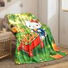 A character pushes a red wagon loaded with orange persimmons in an orchard. for all seasons blanket lunch break throw gift