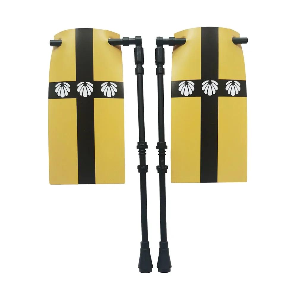 Флаг Строительный блок Средневековые города-государства Военная фигурка Флаг Оружие Древний Священная Римская империя Иерусалим Рыцарь Святого Лазаря Легион Игрушка