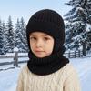 Шерстяной детский набор: шарф и шапка. Однотонная шапка-свитер. Модные вязаные шапки-бини. Для улицы